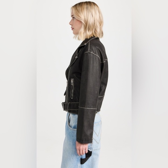BLANK NYC Vegan Leather Moto Jacket with Belt - Picture 4 of 15